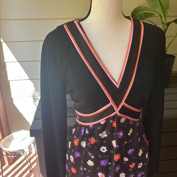 VTG 60s 70s Domino Fashions Floral Maxi Dress | Babydoll | Boho Hippie Medium - Picture 9 of 12